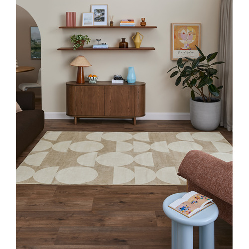 Taupe & Beige Kaelix Machine Washable Rug