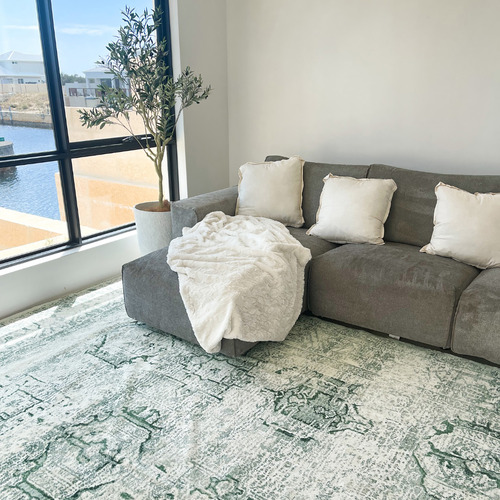 Green-Kallista-Machine-Washable-Rug
