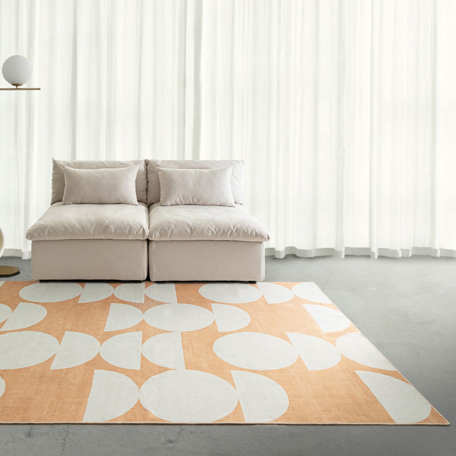 Taupe & Beige Kaelix Machine Washable Rug