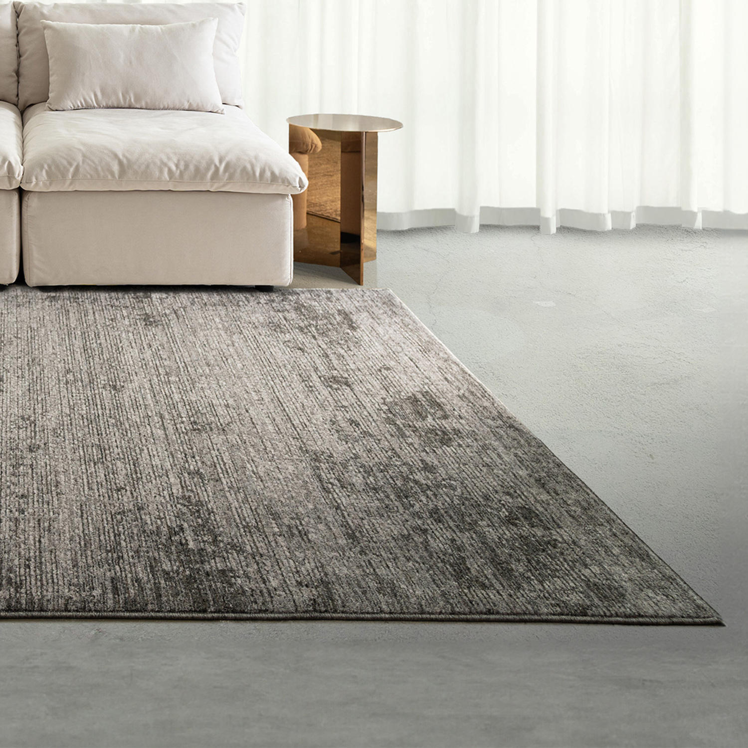 Dark Grey Escanta Distressed Rug