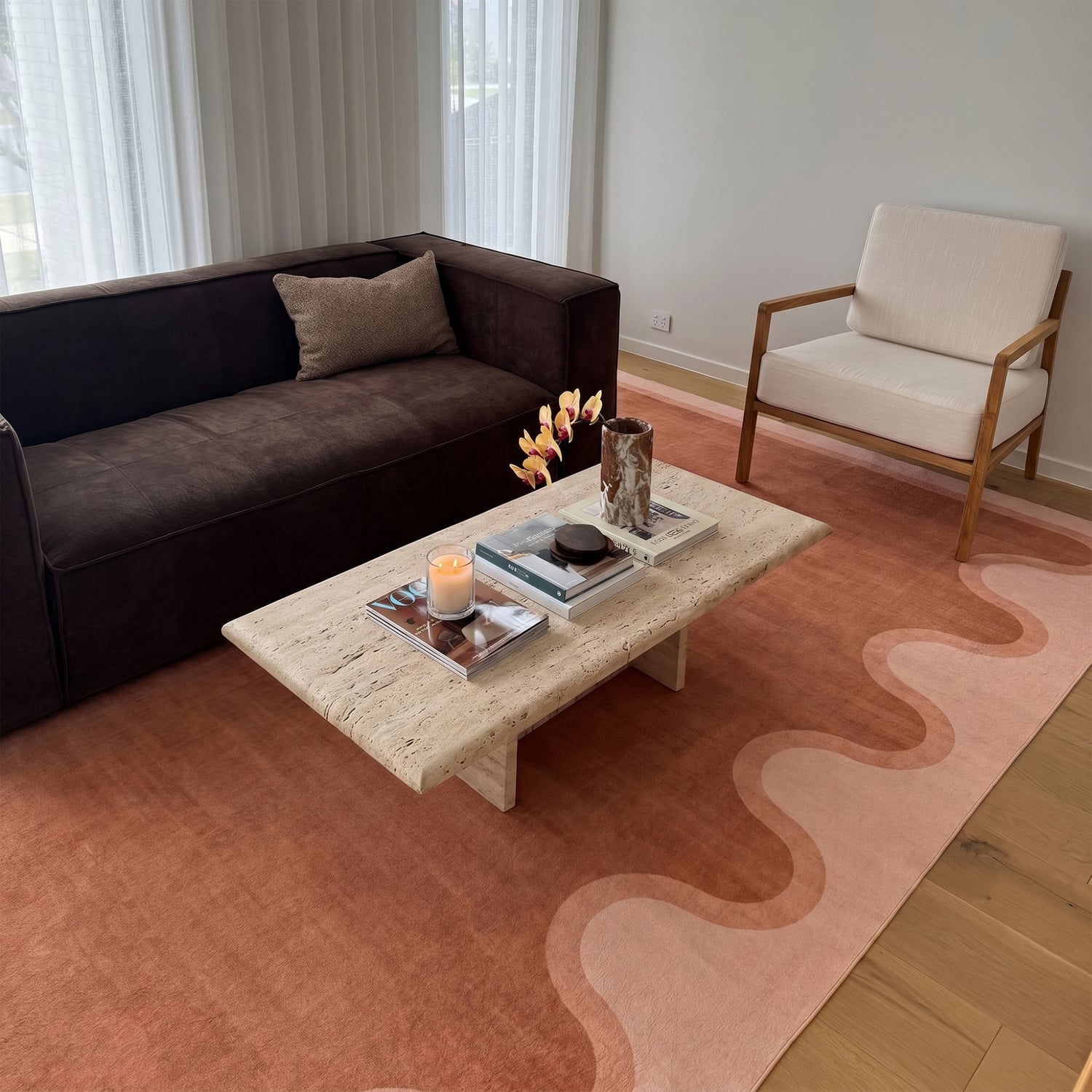 Pink Pierre Machine Washable Rug
