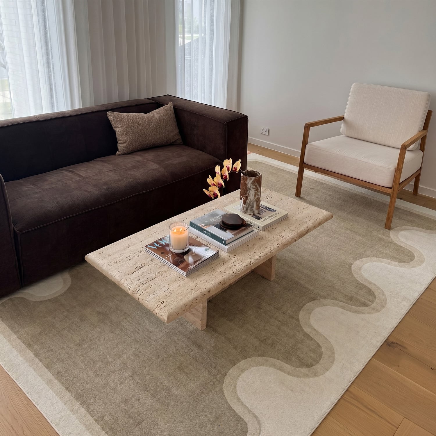 Beige Pierre Machine Washable Rug