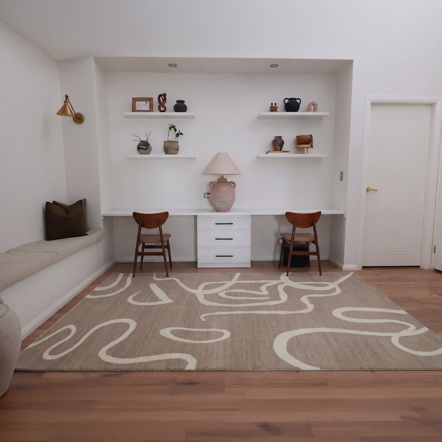 Beige Sheridan Machine Washable Rug