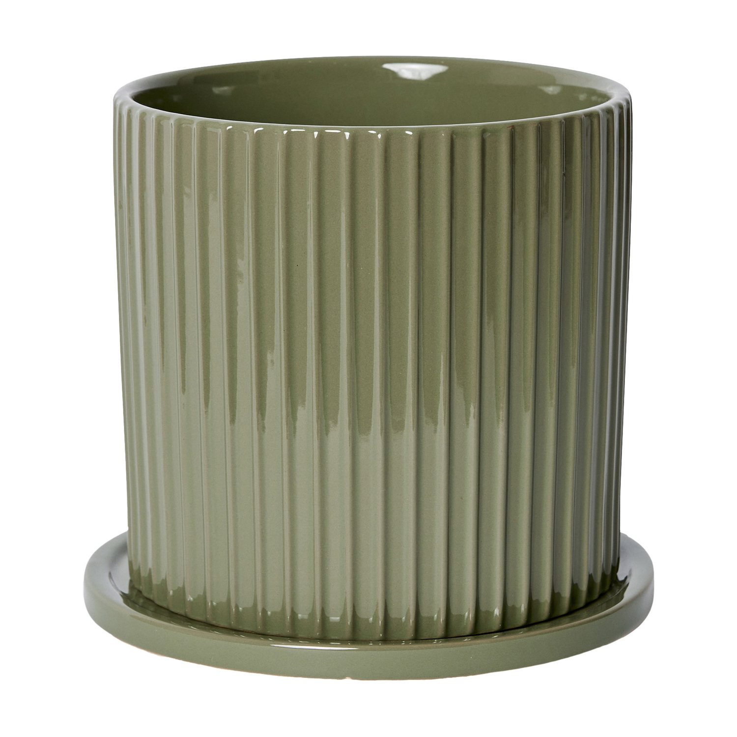 Maurice Ceramic Plant Pot with Saucer