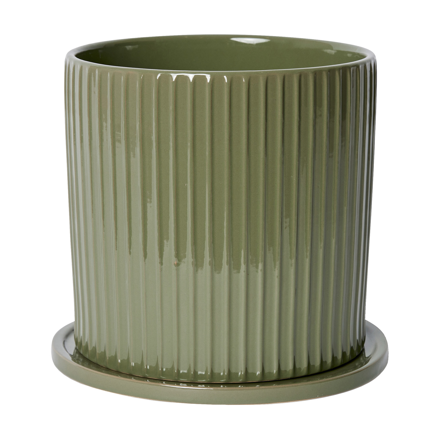 Maurice Ceramic Plant Pot with Saucer