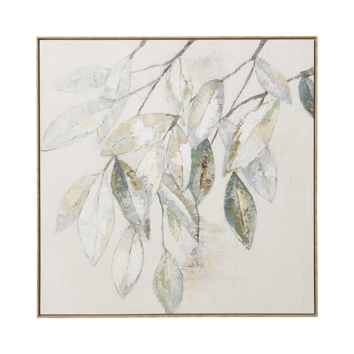 Leafy Hand Framed Canvas Wall Art