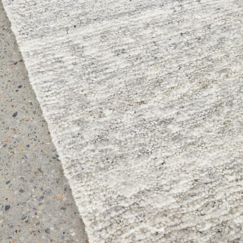 Silver Travertine Hand-Knotted Wool Rug