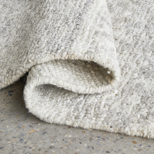 Silver Travertine Hand-Knotted Wool Rug