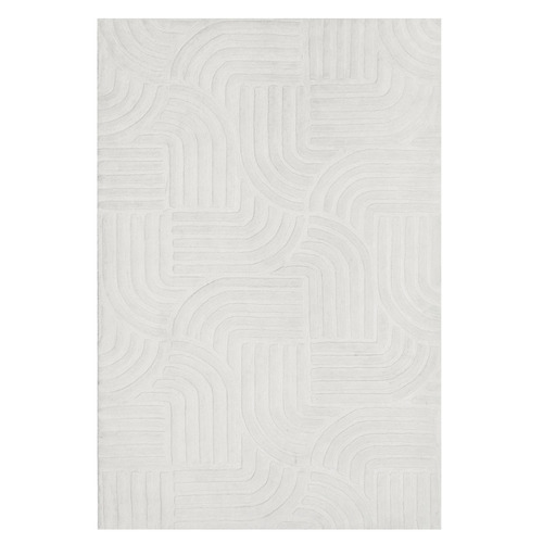 White Zen Hand-Tufted Wool-Blend Rug