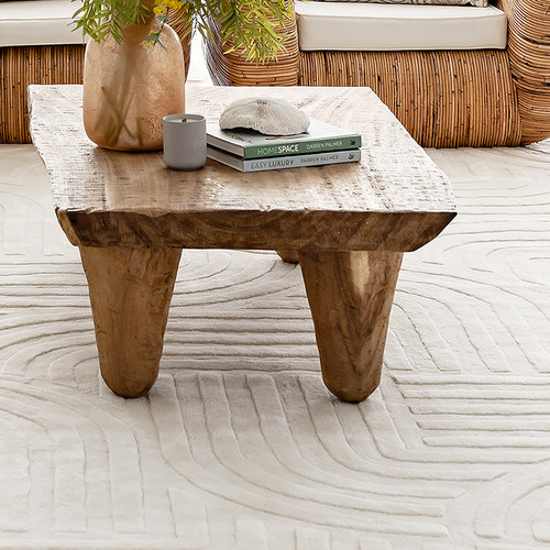 White Zen Hand-Tufted Wool-Blend Rug