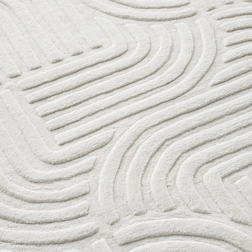 White Zen Hand-Tufted Wool-Blend Rug