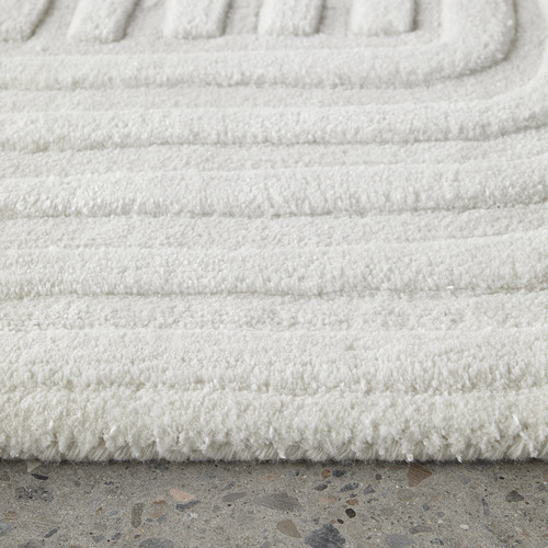 White Zen Hand-Tufted Wool-Blend Rug