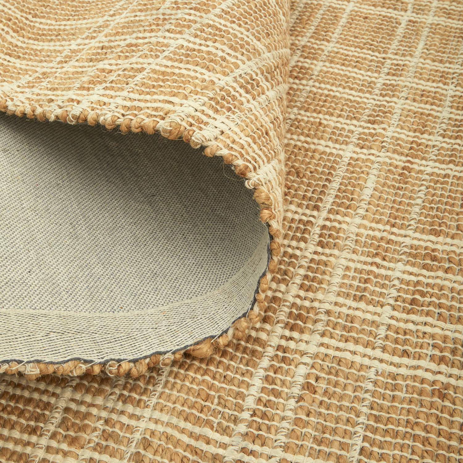 Sandstone Plaid Flat Weave Rug