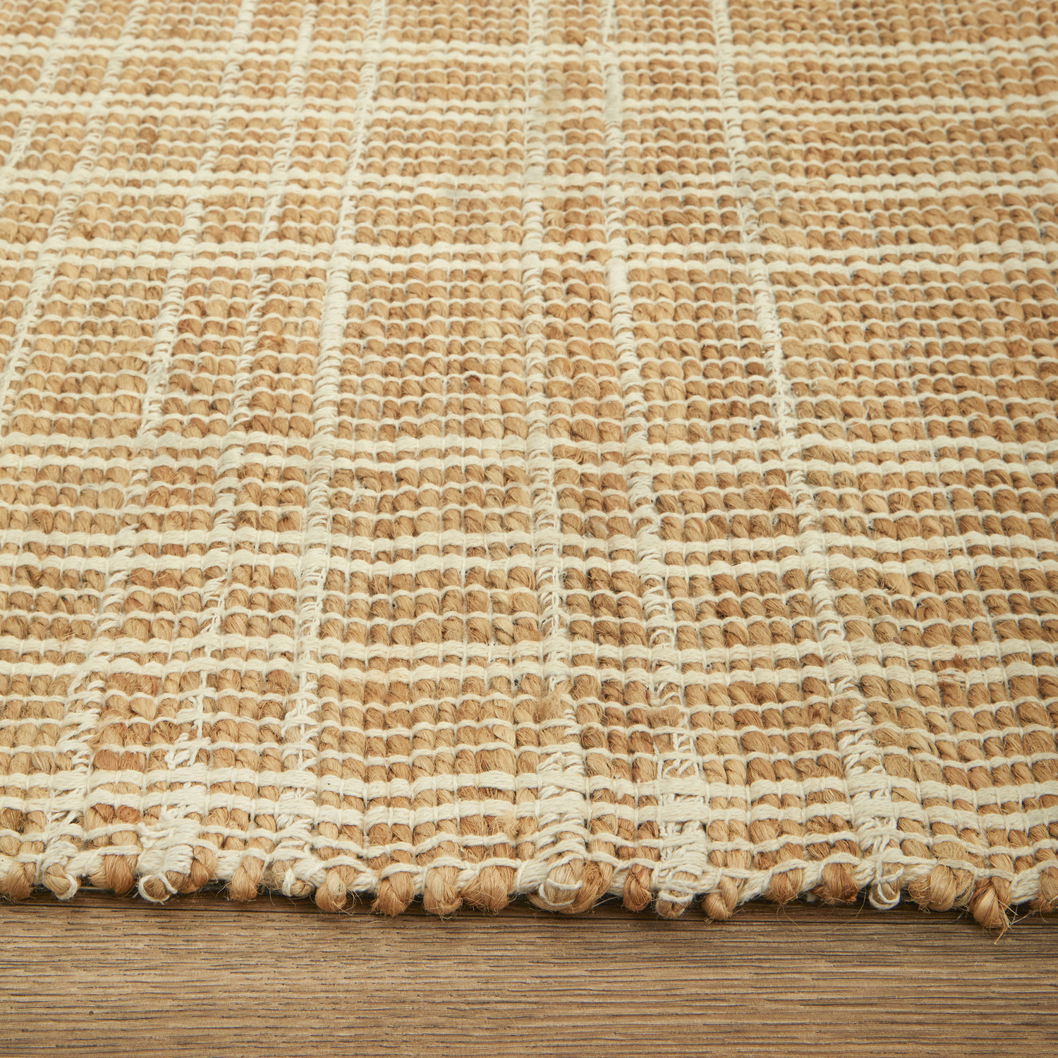 Sandstone Plaid Flat Weave Rug