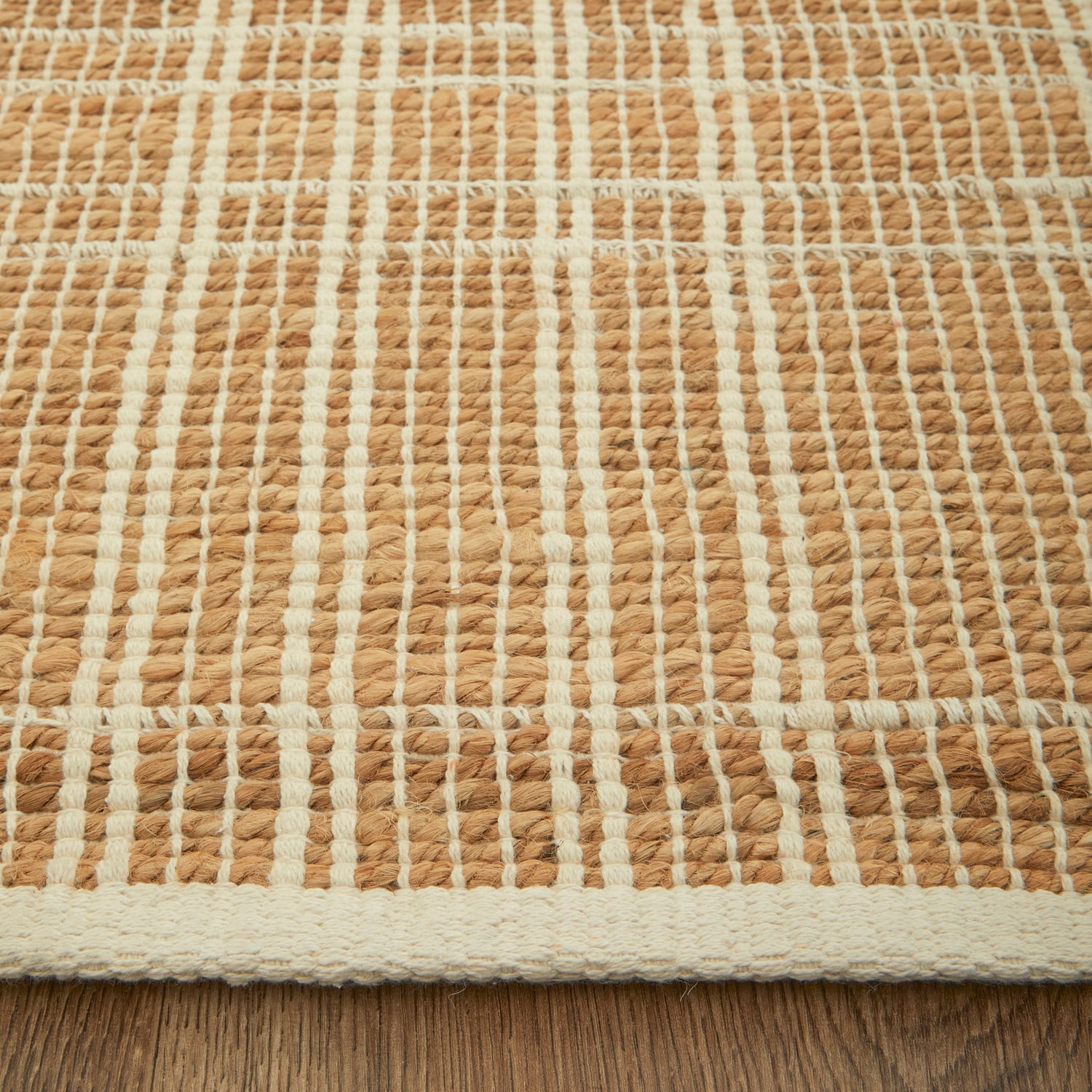 Sandstone Plaid Flat Weave Runner