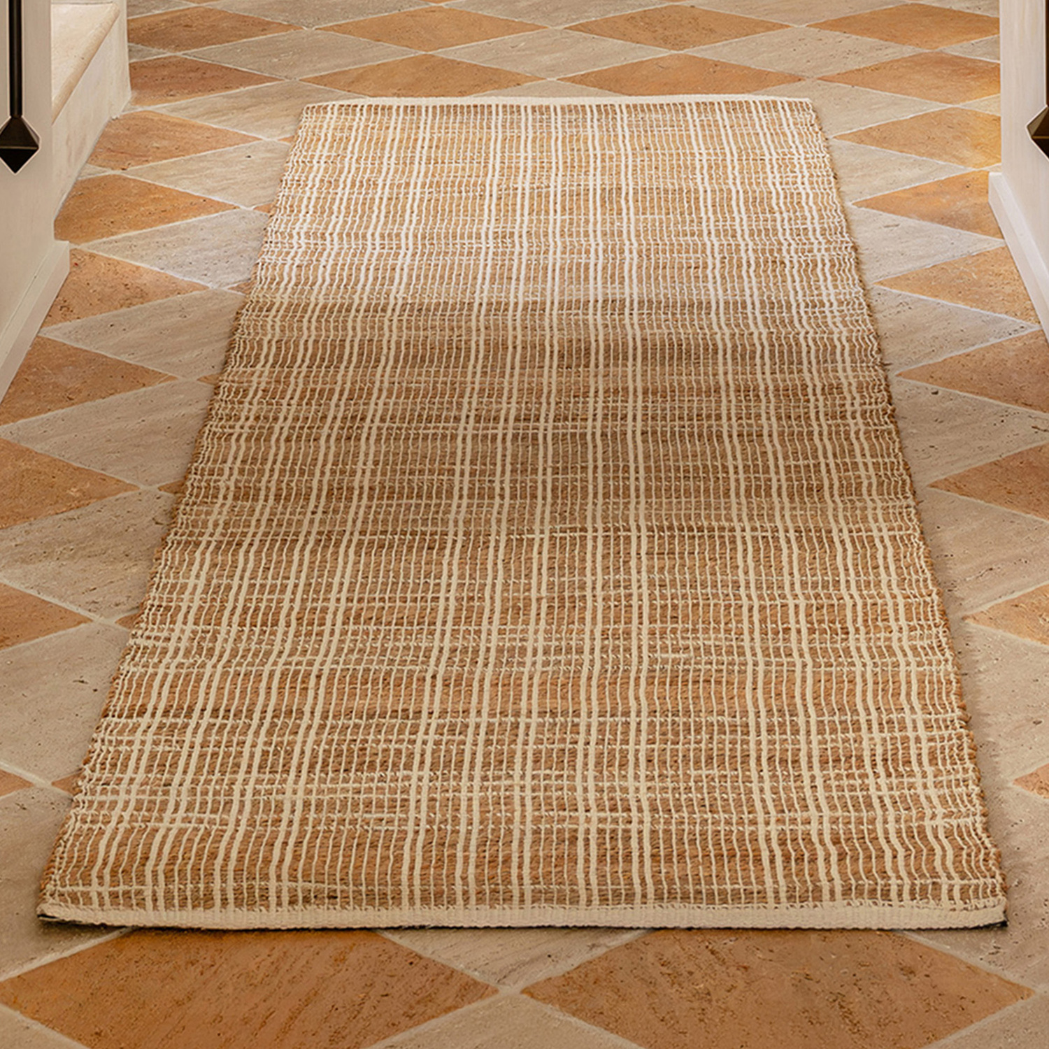 Sandstone Plaid Jute & Cotton Runner