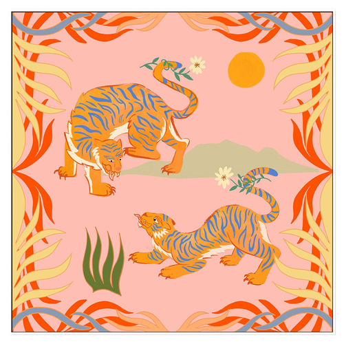 Twin Tigers Printed Wall Art