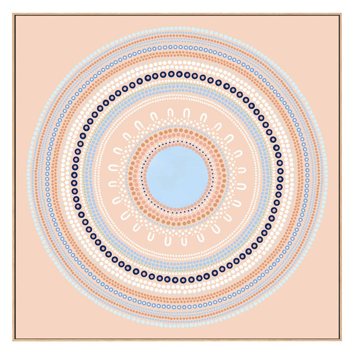 Blue Yarning Circle Gathering Style B Canvas Wall Art