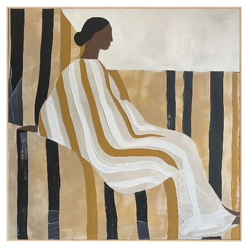 Lady in Stripes Canvas Wall Art