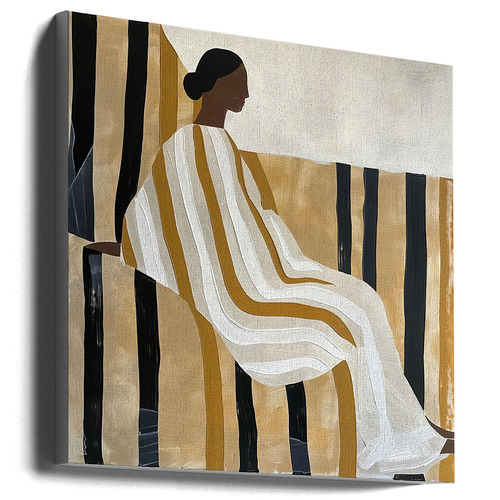 Lady in Stripes Canvas Wall Art