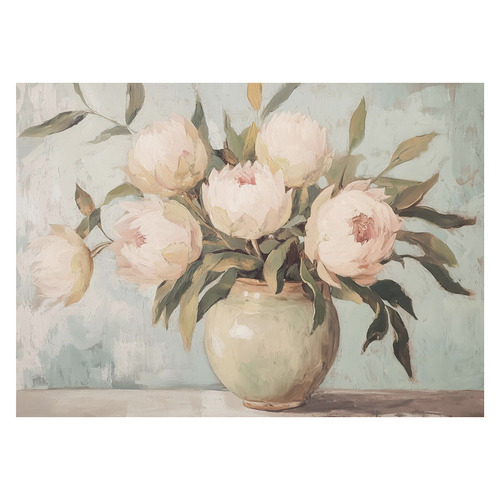 Peonies Flower Still Life Canvas Wall Art