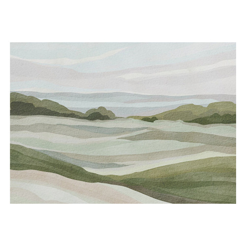 Green Hill View Canvas Wall Art