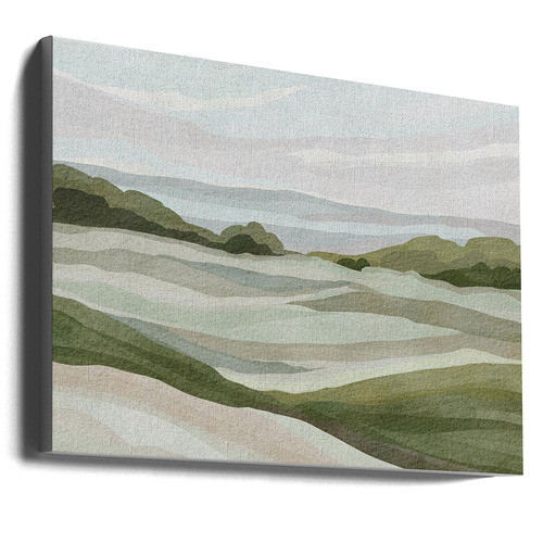 Green Hill View Canvas Wall Art