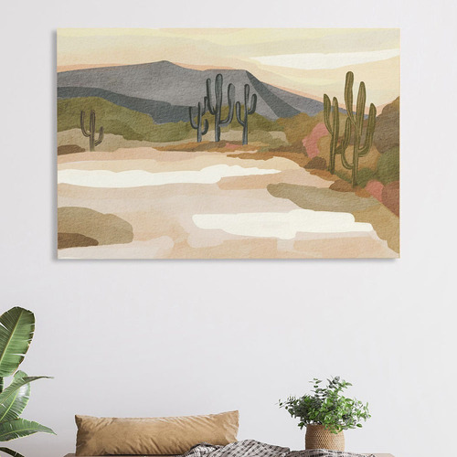 Rocky Hill & Cactus Canvas Wall Art