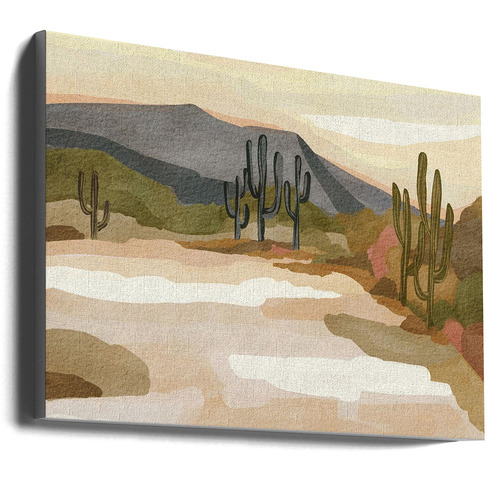 Rocky Hill & Cactus Canvas Wall Art