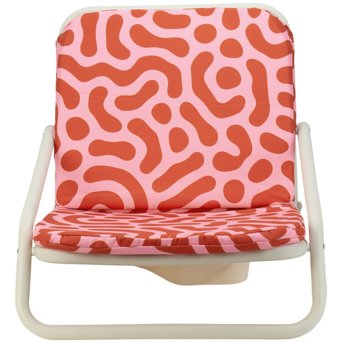 Red Squiggle Foldable Beach Chair
