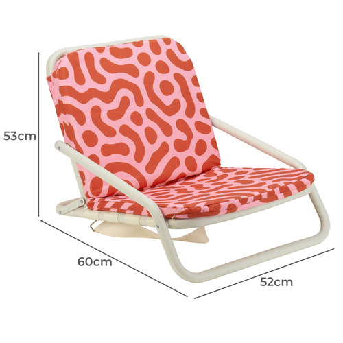 Red Squiggle Foldable Beach Chair