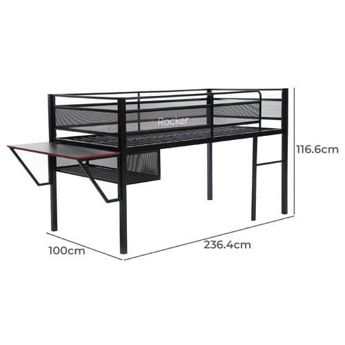 XRocker Sanctum Mid-Sleeper Bed with Gaming Desk Temple Webster