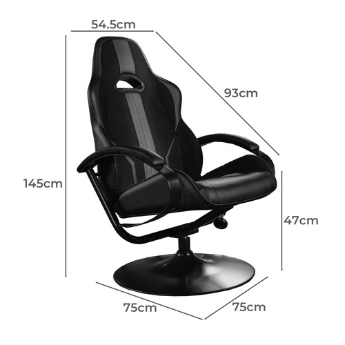 Gaming Chairs  MILANO Reclining Rocking Console Gaming Chair + Stool