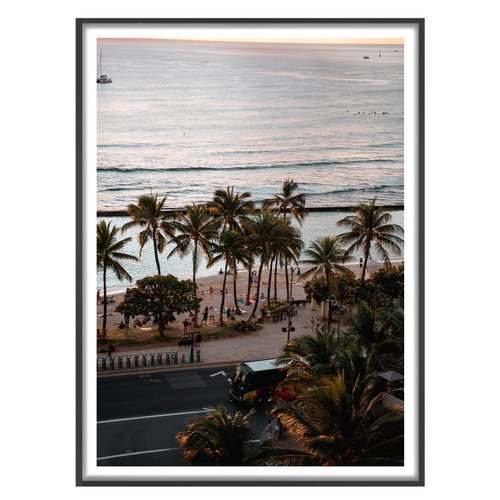 Waikiki Nights Framed Paper Print Wall Art Temple & ster