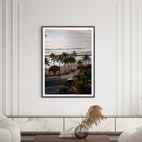 Waikiki Nights Framed Paper Print Wall Art Temple & ster