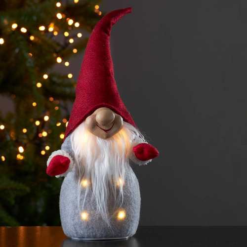 Christmas Light up Led Cute Santa Decoration Red
