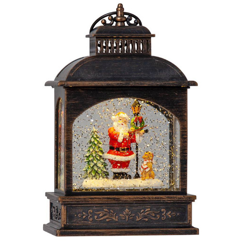 Christmas Light up Led Santa Lantern Bronze