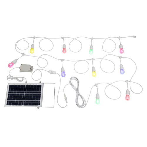 Multi-Colour LED Maxwell Hanging Festoon Lights with Solar Kit