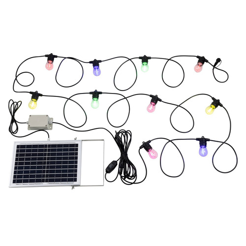 Multi-Colour LED Nikola Fixed Festoon Lights with Solar Kit
