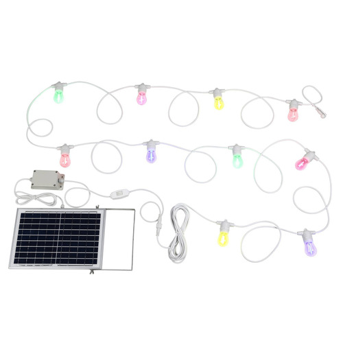 Multi-Colour LED Nikola Fixed Festoon Lights with Solar Kit