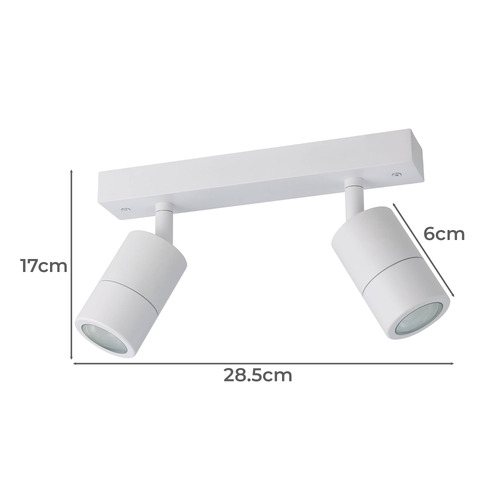 Fremantle GU10 Adjustable 2 Light Outdoor Spotlight