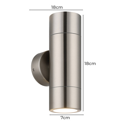 Fremantle Stainless Steel Outdoor Up/Down Wall Light | Temple & Webster