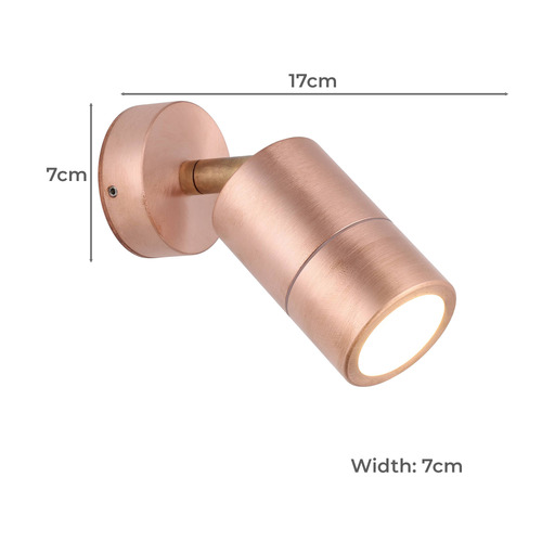 Fremantle LED Copper Outdoor Wall Spotlight