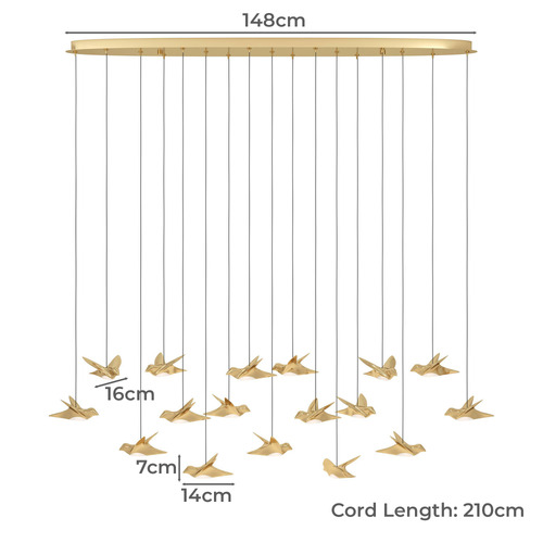 Oblong Paratebueno 17 Light LED Pendant