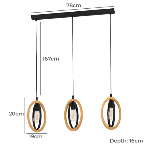 Basildon 3 Light Pendant
