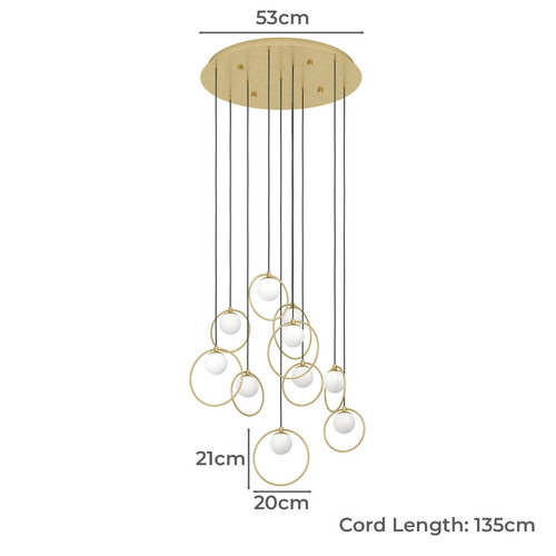 Round Portocolom 10 Light LED Pendant