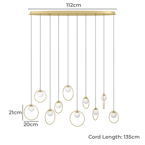 Oblong Portocolom 10 Light LED Pendant
