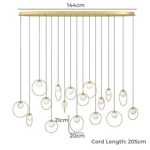 Oblong Portocolom 17 Light LED Pendant
