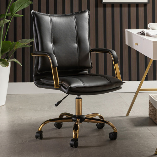 Rasine Faux Leather Office Chair | Temple & Webster