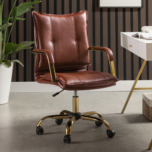 Rasine Faux Leather Office Chair | Temple & Webster